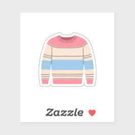 クルーネックストライプのセーター シール