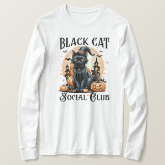 クルーネック黒猫ソーシャルクラブシャツ Tシャツ