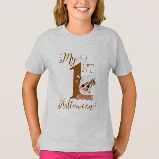 クルーモーハロウィーンファームハウスハイランドカウズ Tシャツ (正面)