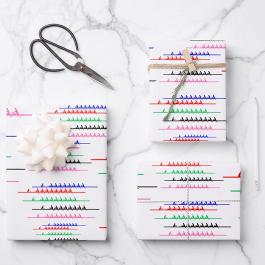 クルーレースローワーズボート – 5ボート ラッピングペーパーシート (正面)