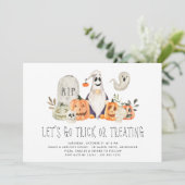 クルー不気味キッズハロウィーントリックまたは治療パーティー 招待状 (スタンド正面)