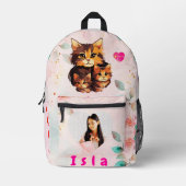 クルー学校の仲間のカドル プリントバックパック (正面)