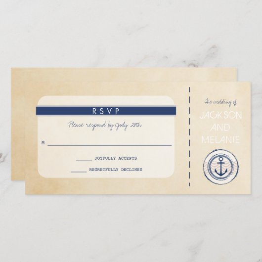 クル航海のーズ船乗りパスRSVP サンキューカード (正面/裏面)