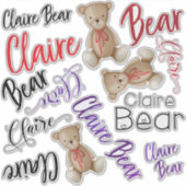 クレアという名前の甘い少女のカスタムデザイン シール (正面)
