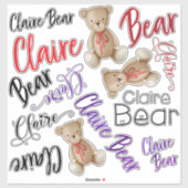 クレアという名前の甘い少女のカスタムデザイン シール (シート)