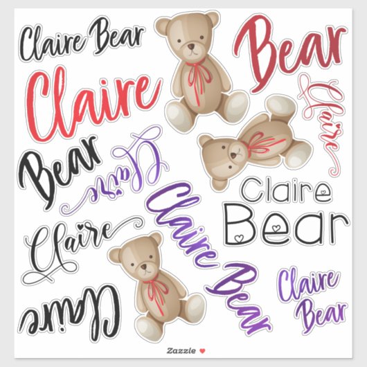 クレアという名前の甘い少女のカスタムデザイン シール (シート)