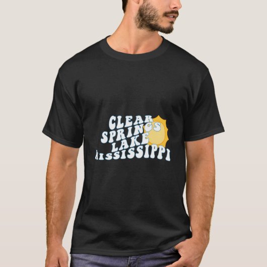 クレアスプリングス湖 ミシシッピ州 波状の休暇 Tシャツ (正面)