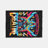 クレアチン体ジムのトレーニング フリースブランケット (正面(横))