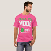クレアチン モノハイドレート モード オン 面白い サプリメント Tシャツ (正面フル)