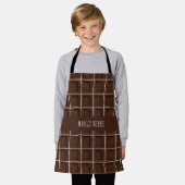 クレアミチョコレートウナ四辺形パターモダンン エプロン (着用した状態)