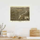 クレアモント, NHパノラママップ – 1877 ポスター (キッチン)