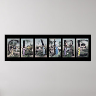 クレアヴィンテージアルファベット文字名アート ポスター