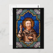 クレアヴォーの聖ベルナールのステンドグラスアート ポストカード (正面/裏面)