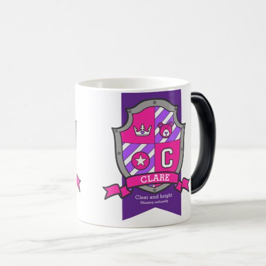 クレア文字Cクレストピンクベア名の意味 モーフィングマグカップ (正面右)