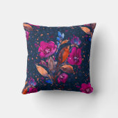 クレア – ミッドナイトブルーのハーベストフローラ クッション (裏面)