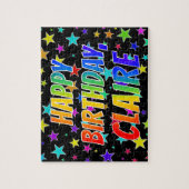 「クレア」名、おもしろい「ハッピーバースデー」 ジグソーパズル (縦)