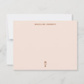 クレイアンドベージュモノグラムタイポグラフィシンプル ノートカード (正面)