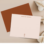 クレイアンドベージュモノグラムタイポグラフィシンプル ノートカード