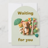 クレイアートベアーファミリー誕生日 招待状 (裏面)