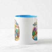 クレイアート「リールクールパパ」魚釣りシーンデザイン マグカップ (中央)