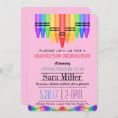 クレイオラレインボー先生卒業招待状 招待状 (正面/裏面)