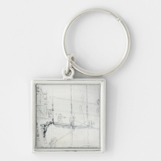 クレイグの家の外の足場の上に置くこと キーホルダー (正面)