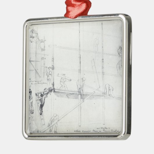 クレイグの家の外の足場の上に置くこと メタルオーナメント (左)