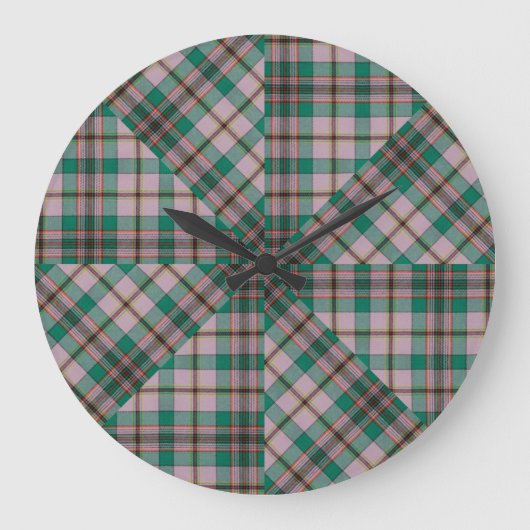 クレイグ古代タータンチェック ラージ壁時計 (正面)