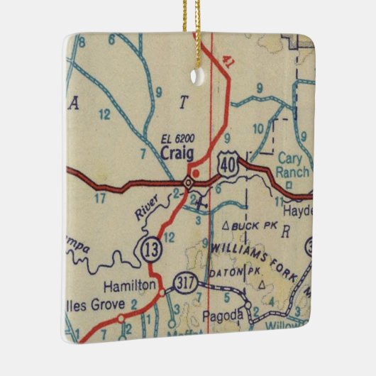 クレイグCO 1945の地図 セラミックオーナメント (右)