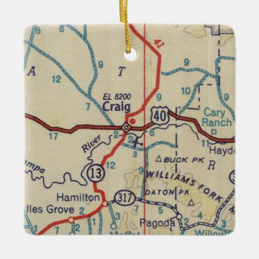 クレイグCO 1945の地図 セラミックオーナメント (正面)