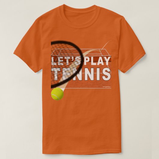 クレイコートでテニスをしよう Tシャツ (デザイン正面)