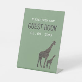 クレイサファリジラフ ラスティックウェディング 台座サイン