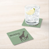 クレイサファリ素朴ア結婚・キリン スクエアペーパーコースター (インサイチュ)