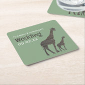 クレイサファリ素朴ア結婚・キリン スクエアペーパーコースター (アングル)