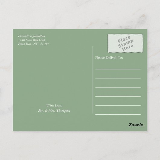 クレイサファリ素朴キリン、結婚式の日付を保存 ポストカード (裏面)