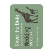 クレイサファリ素朴キリン、結婚式の日付を保存 マグネット (縦)