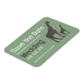 クレイサファリ素朴キリン、結婚式の日付を保存 マグネット (左側)