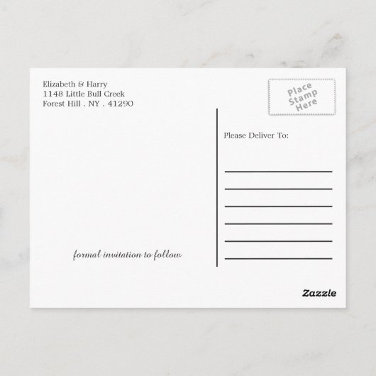 クレイシーホースビーチ結婚式日付を保存 ポストカード (裏面)