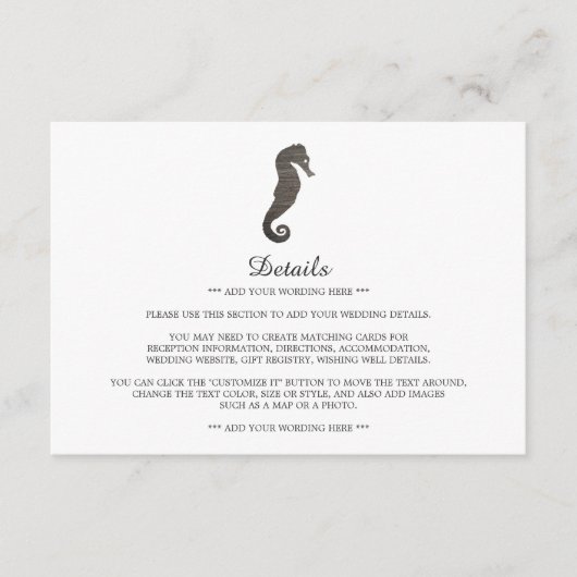 クレイシーホースビーチ結婚式詳細 エンクロージャーカード (正面)