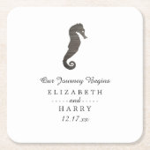 クレイシーホースビーチ結婚式 スクエアペーパーコースター (正面)