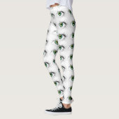 クレイジーでユニークな目玉 青緑 面白い ハロウィン レギンス (左)