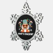 クレイジーなクリスマスのくるみ割り人形 楽しいXmas スノーフレークピューターオーナメント (右)