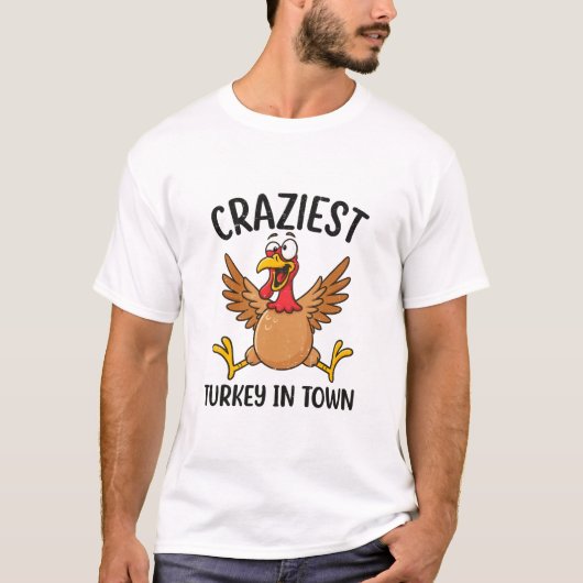 クレイジーな感謝祭の七面鳥 Tシャツ (正面)