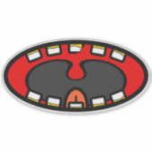 クレイジーな笑い顔のキャラクター シール (正面)