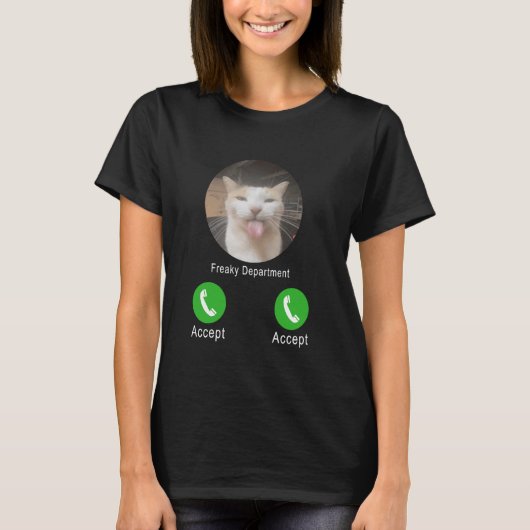 クレイジーな部局 おもしろ猫のミームTシャツ Tシャツ (正面)