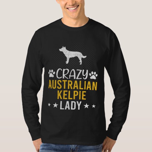 クレイジーオーストラリアンケルピー婦人犬 Tシャツ (正面)