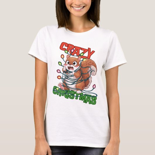 クレイジークリスマス: 困ったリス Tシャツ (正面)