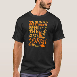 クレイジーコーギーのゴーストリー・グリーティングス 女性向けハロウィン Tシャツ