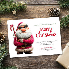 クレイジーサンタのカスタムコミック クリスマスグリーティングカード 笑い シーズンカード