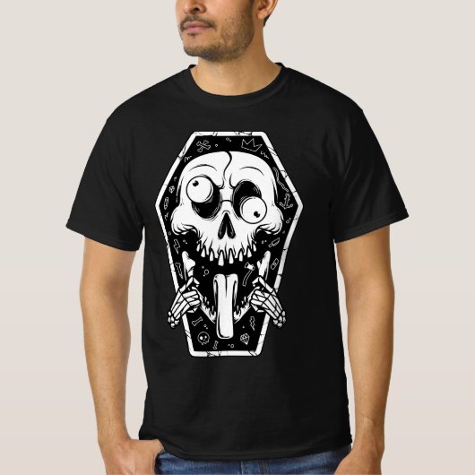 クレイジースカルコフィンTシャツ Tシャツ (正面)